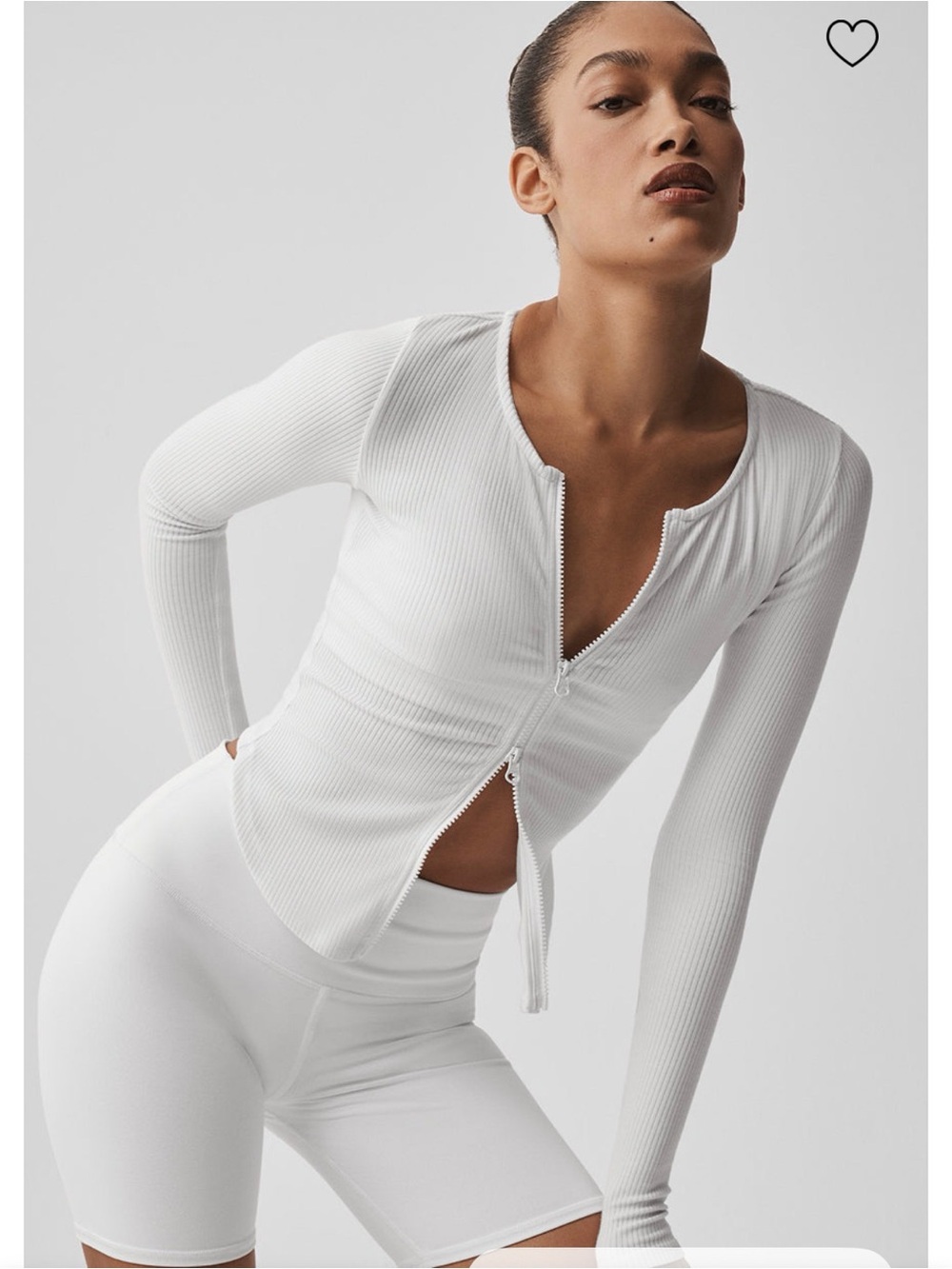 alo Ribbed Stardust Long Sleeve Zip Top Jacket